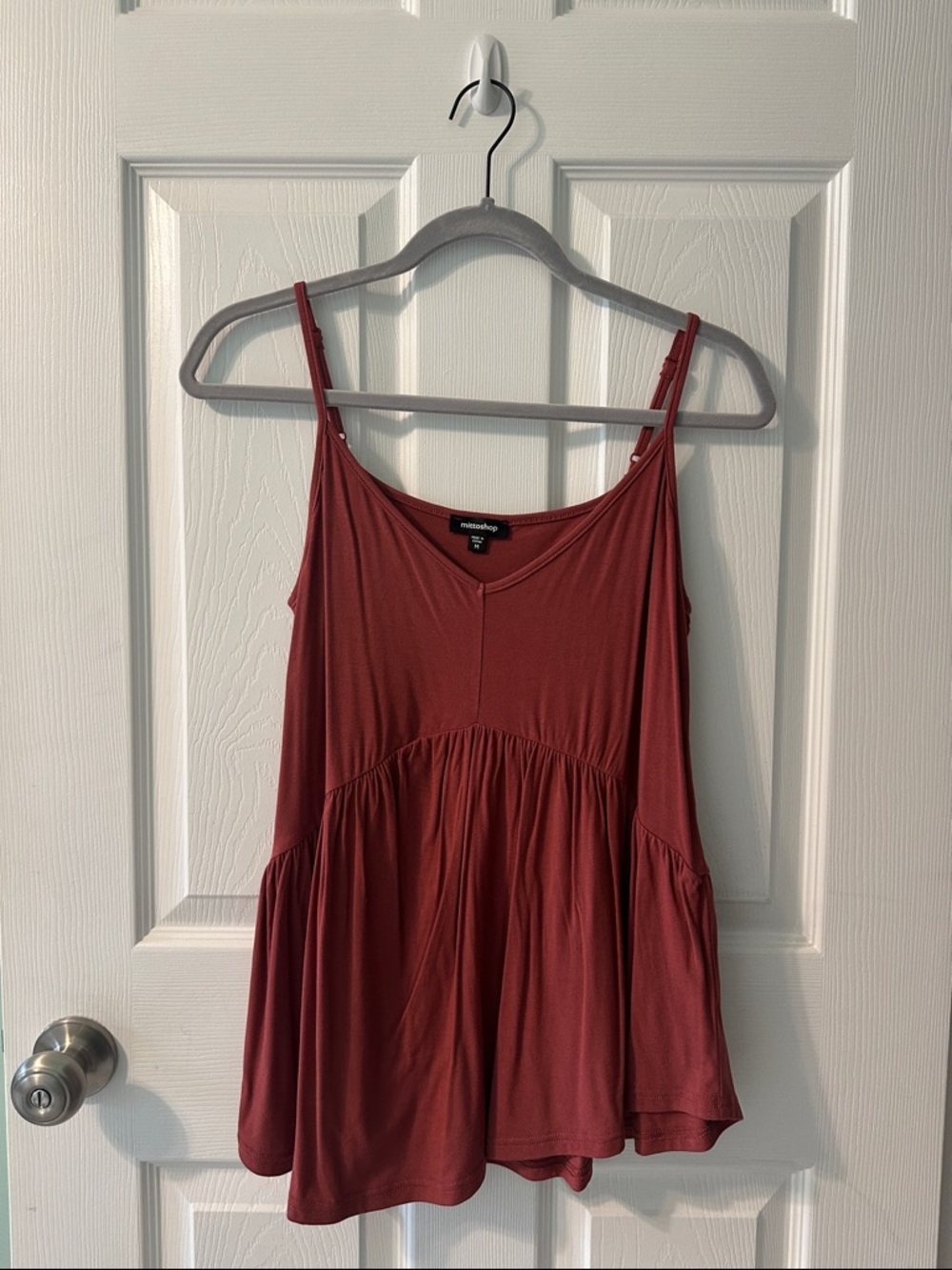 Mittoshop Rust Red Babydoll Spaghetti Strap Camisole